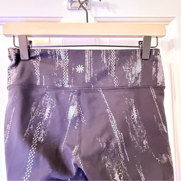 Athleta Black and Silver Cropped Leggings - Picture 3 of 10
